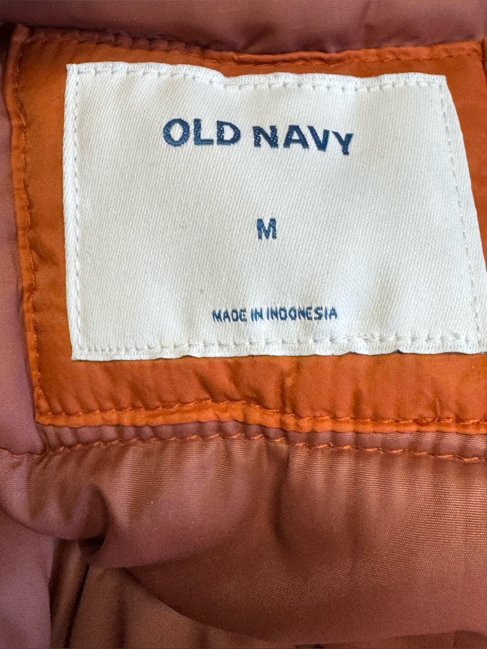 Old Navy Full Zip Puffer Vest Jacket Coat Sleeveless Orange Size Medium - Picture 6 of 8